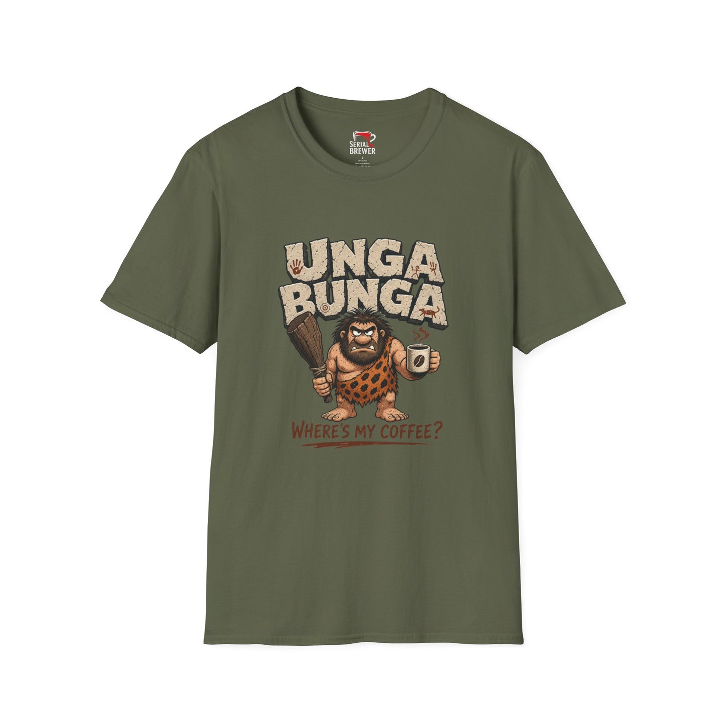 Unga Bunga Caveman T-Shirt — Funny Coffee Lover Graphic Tee