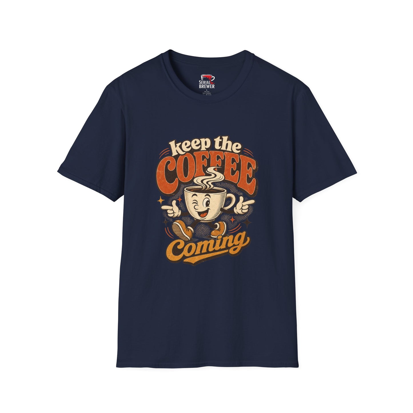 Keep the Coffee Coming T-Shirt — Retro Cute Coffee Mug Graphic Tee