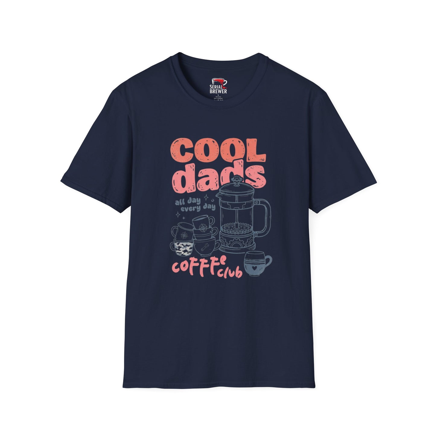 Cool Dads Coffee Club T-Shirt — "Cool Dads All Day Every Day" Retro Coffee Tee