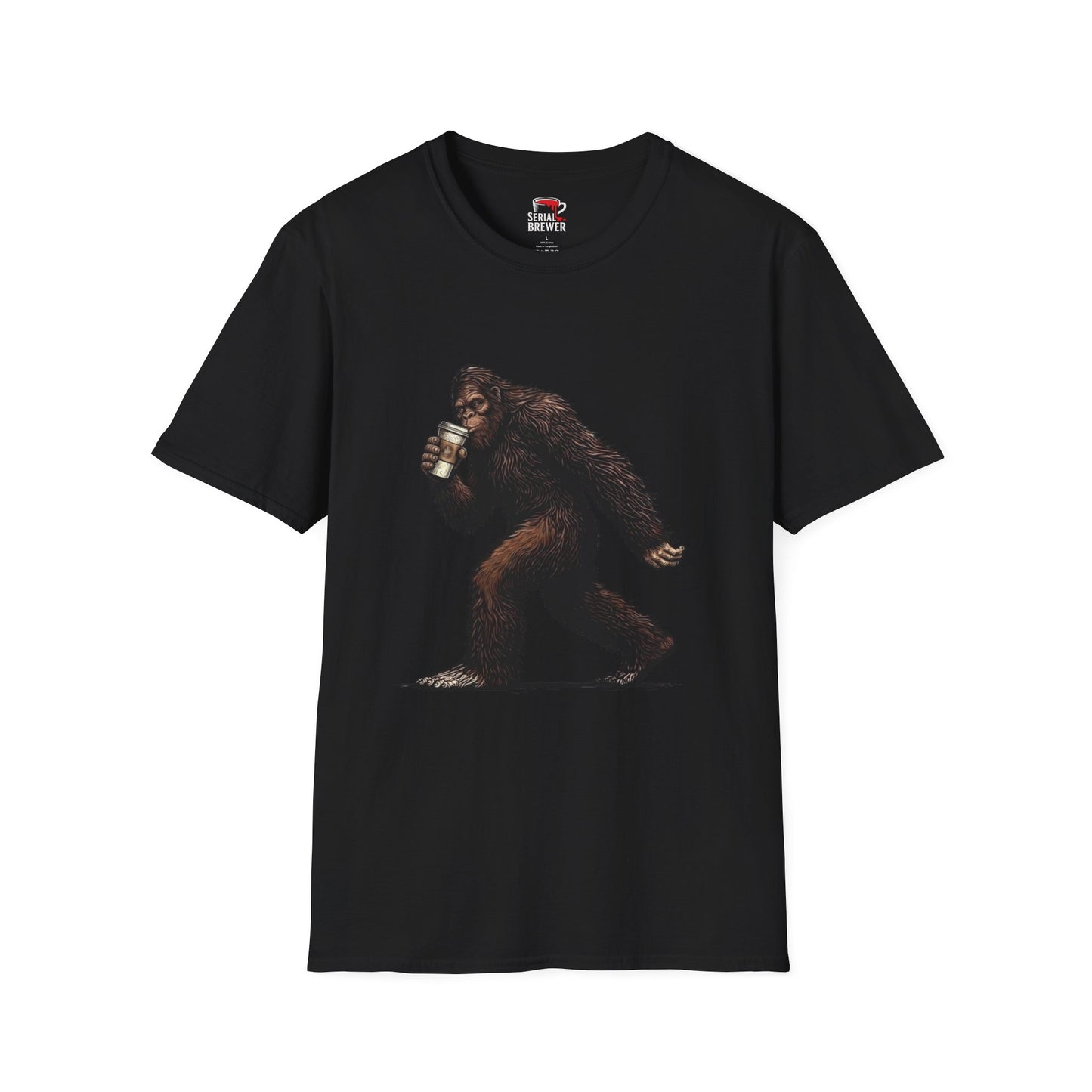 Bigfoot Coffee T‑Shirt – Cute Sasquatch Drinking Coffee Graphic Tee