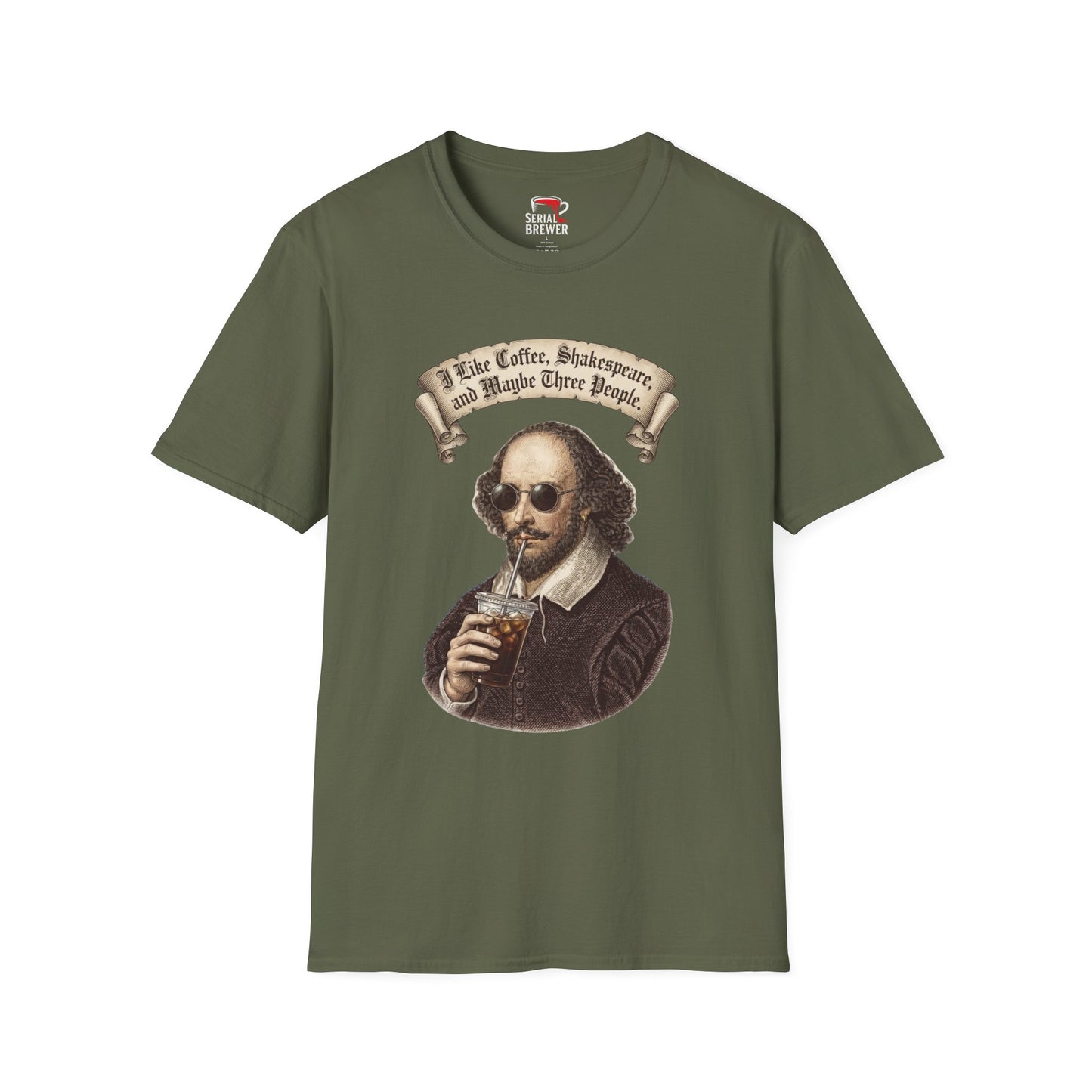 T-Shirt — “I Like Coffee, Shakespeare, and Maybe Three People” Vintage Shakespeare Graphic Tee