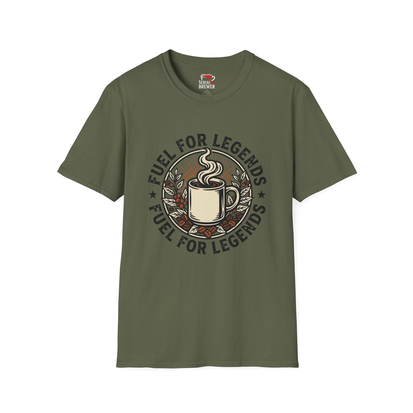 Coffee T-Shirt — "Fuel for Legends" Vintage Coffee Mug Tee