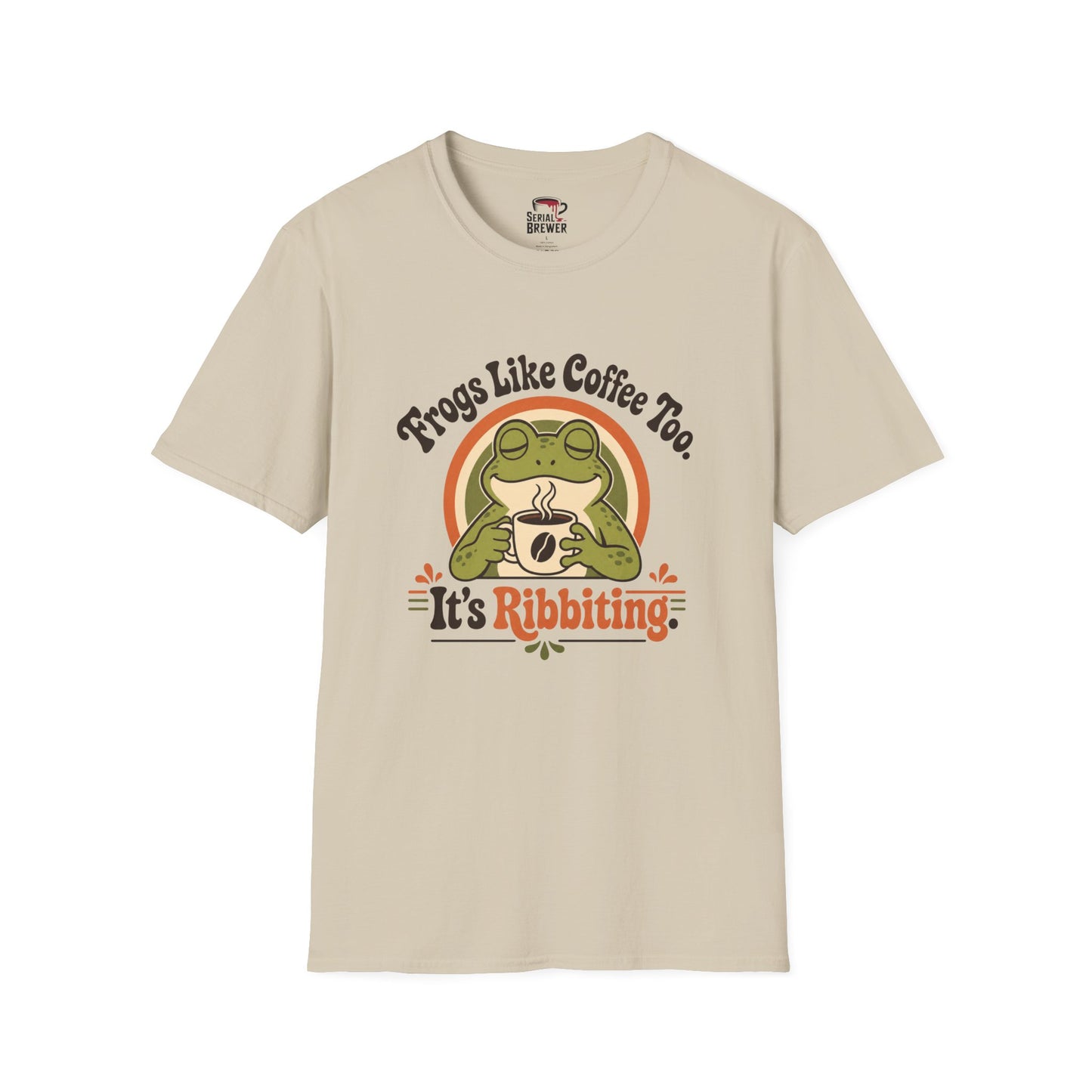 Frogs Like Coffee Too T-Shirt — It’s Ribbiting Retro Frog Coffee Tee
