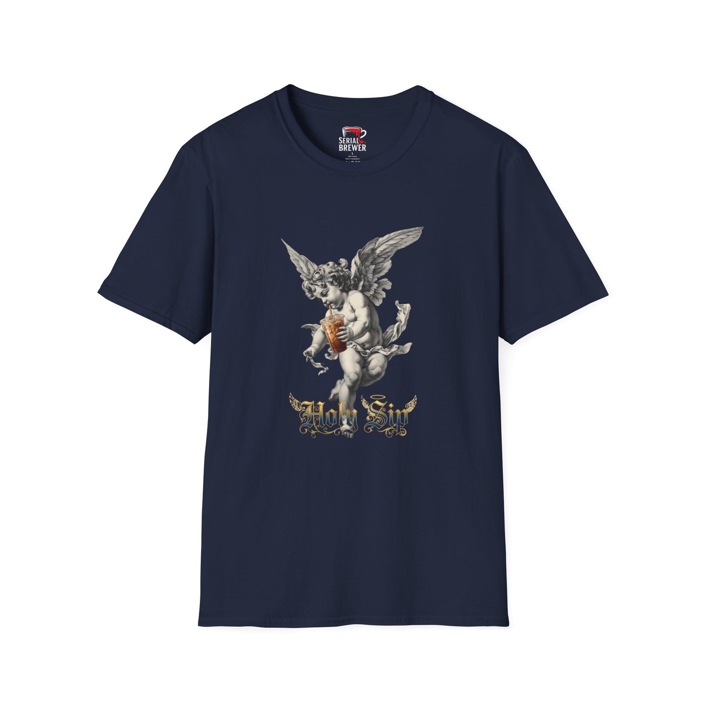 Cherub Angel Graphic Tee — Vintage Gothic Angel Holding Heart T-Shirt