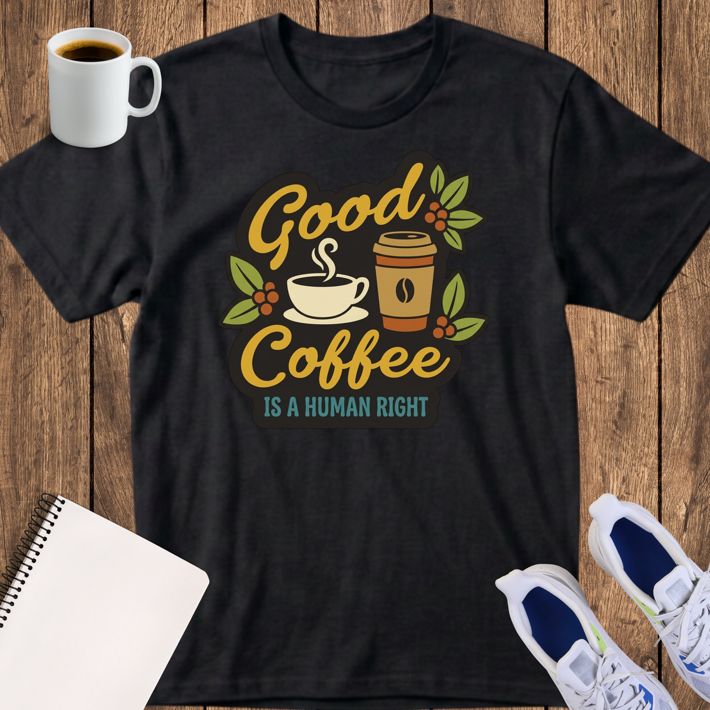 Good Coffee T-Shirt — "Good Coffee is a Human Right" Vintage Coffee Tee