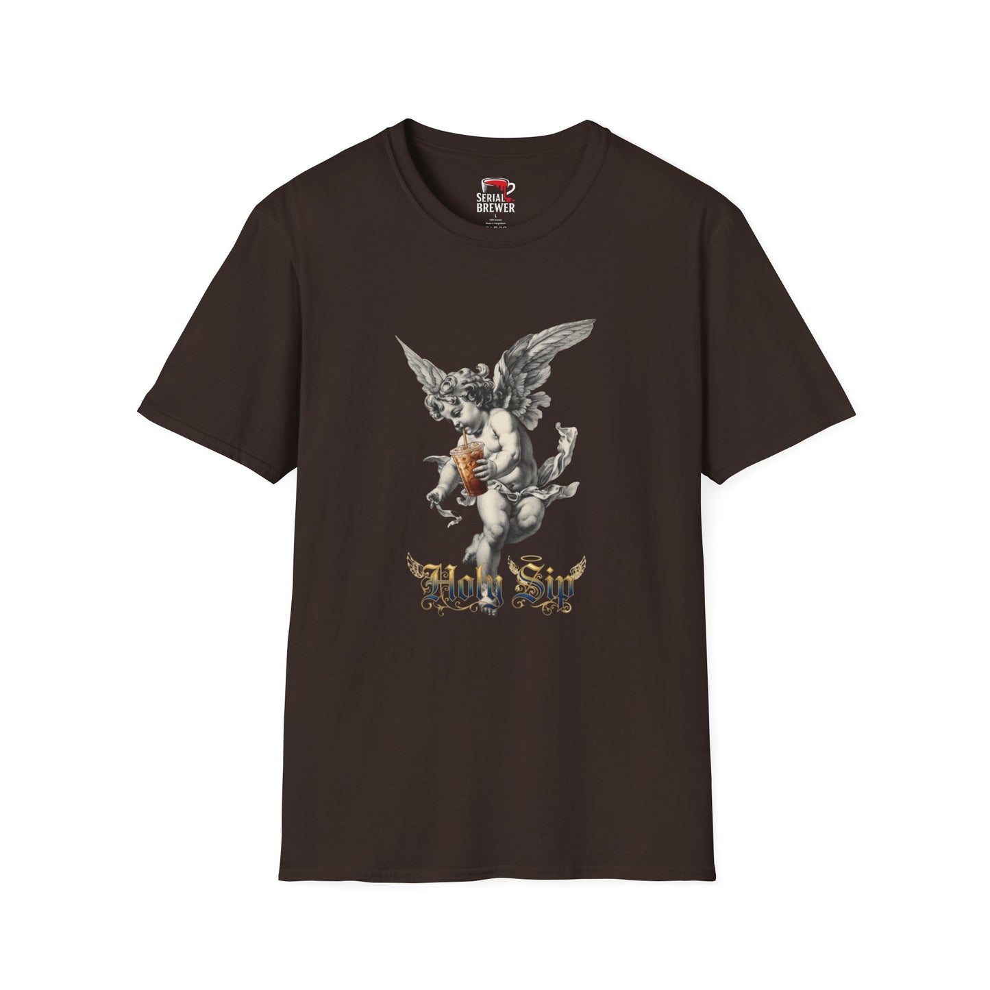 Cherub Angel Graphic Tee — Vintage Gothic Angel Holding Heart T-Shirt