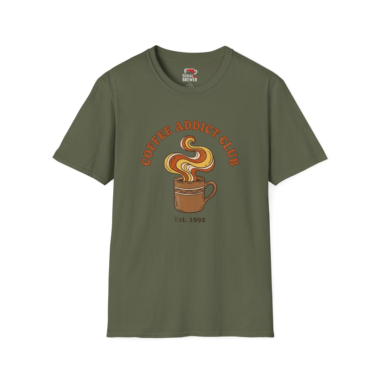 Coffee Addict Club T-Shirt — Retro Coffee Mug Graphic Tee