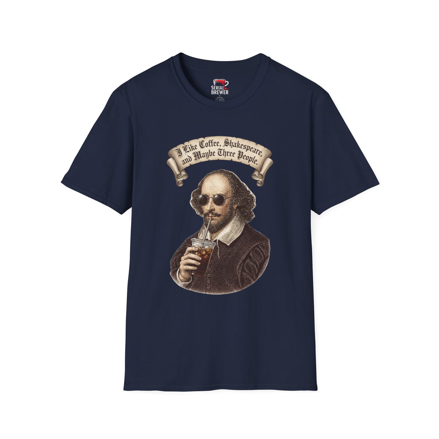 T-Shirt — “I Like Coffee, Shakespeare, and Maybe Three People” Vintage Shakespeare Graphic Tee