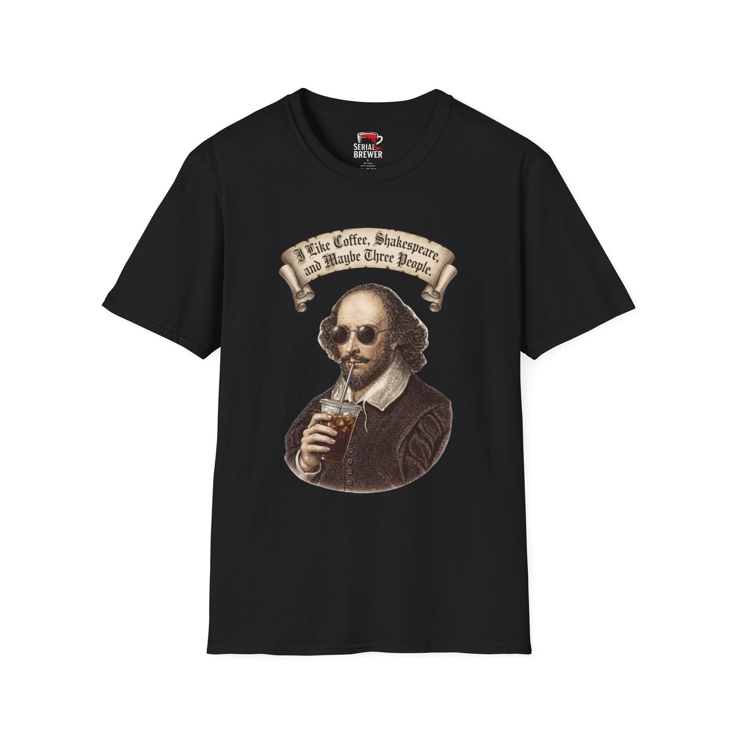 T-Shirt — “I Like Coffee, Shakespeare, and Maybe Three People” Vintage Shakespeare Graphic Tee