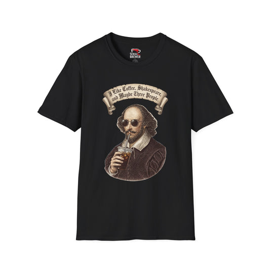 T-Shirt — “I Like Coffee, Shakespeare, and Maybe Three People” Vintage Shakespeare Graphic Tee