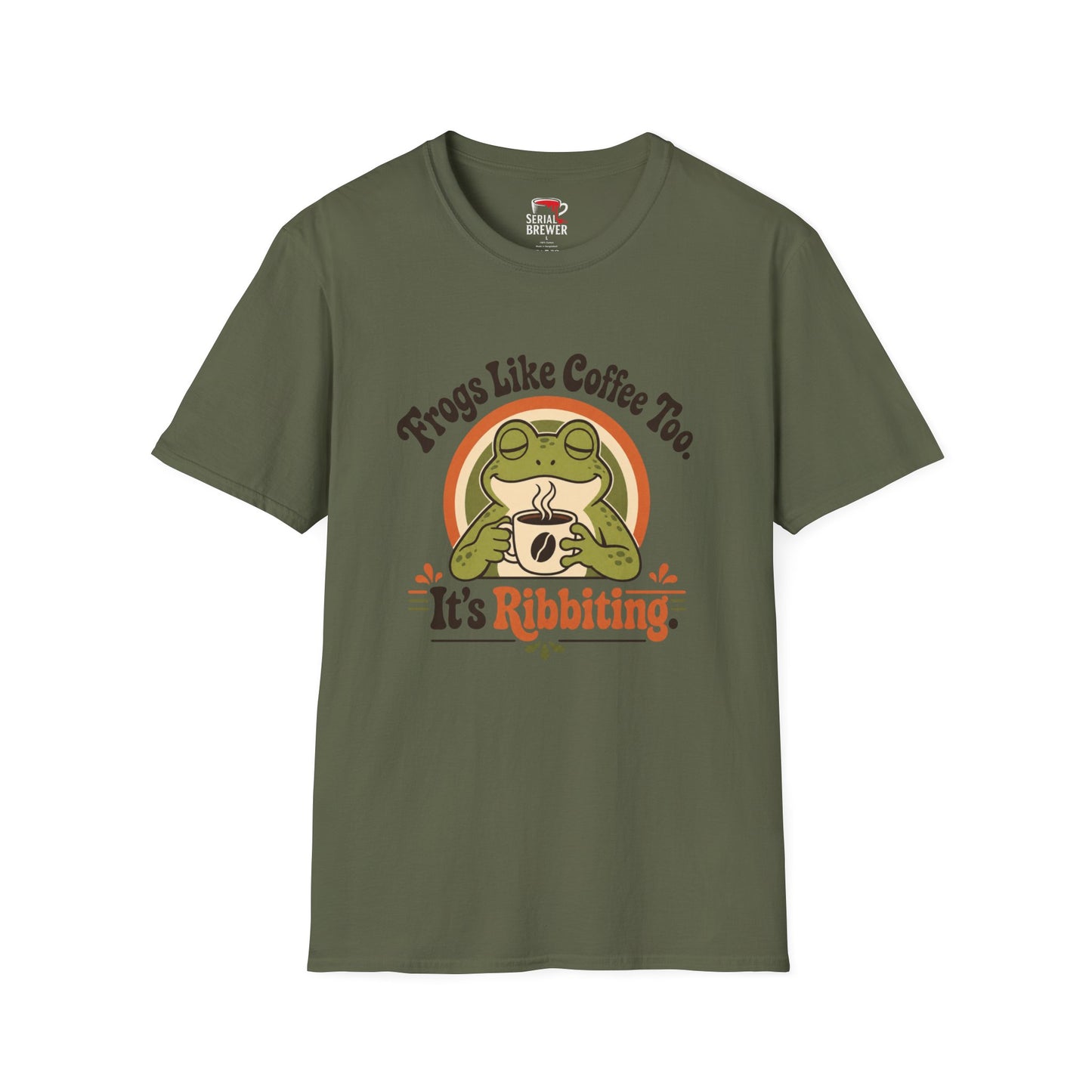 Frogs Like Coffee Too T-Shirt — It’s Ribbiting Retro Frog Coffee Tee