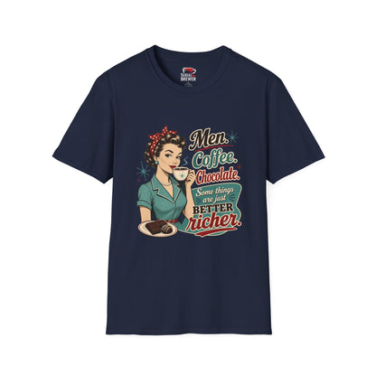 T-Shirt — Men, Coffee, Chocolate Retro Vintage Graphic Tee