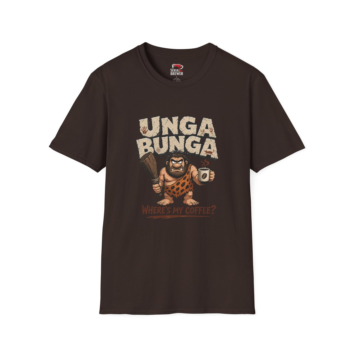 Unga Bunga Caveman T-Shirt — Funny Coffee Lover Graphic Tee