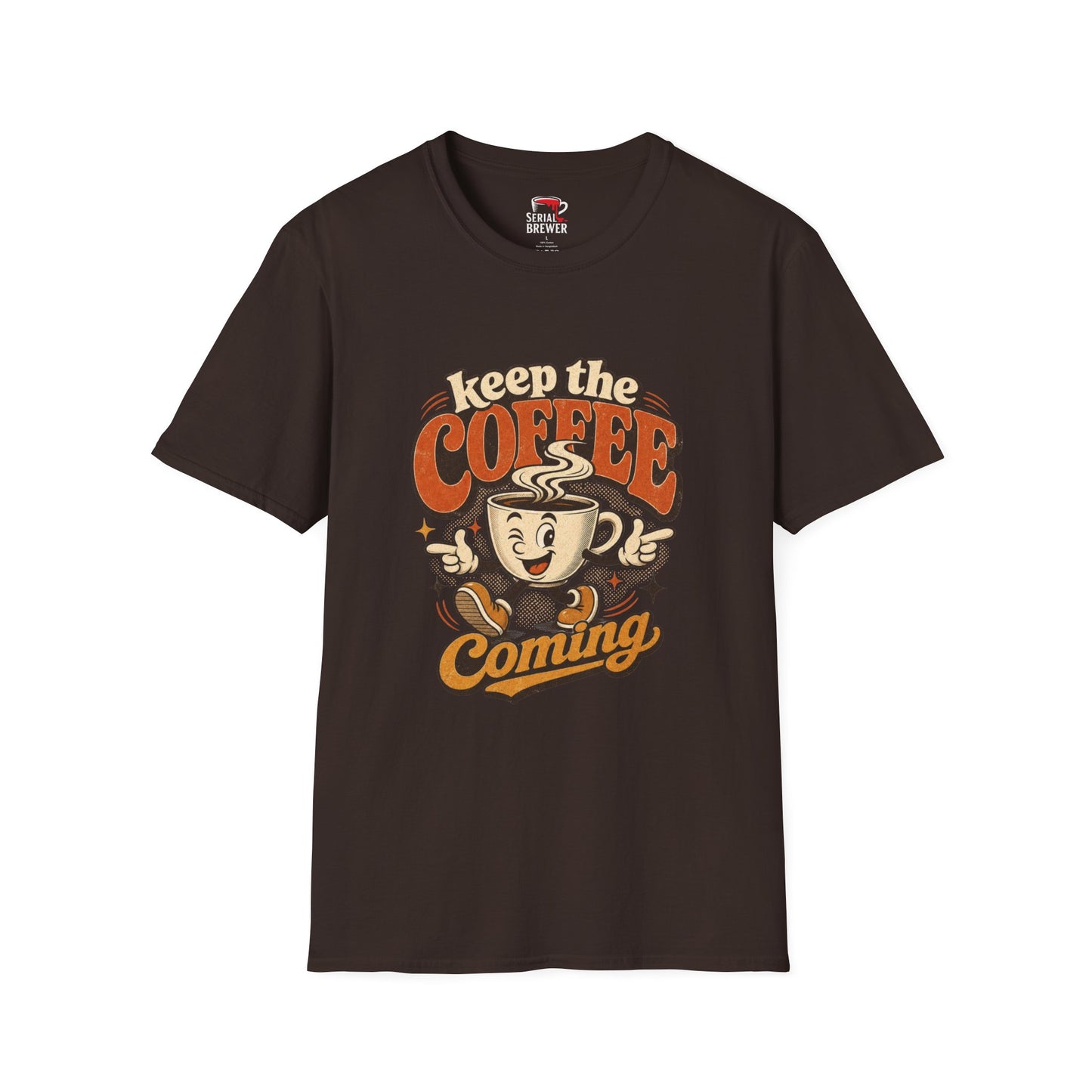 Keep the Coffee Coming T-Shirt — Retro Cute Coffee Mug Graphic Tee