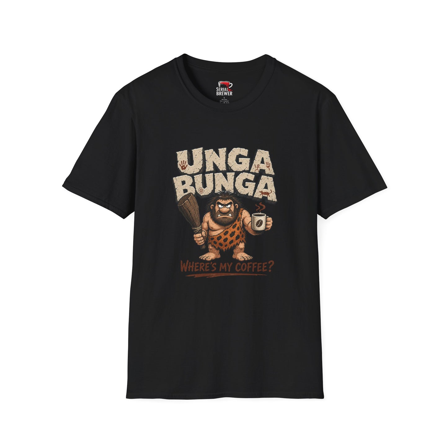 Unga Bunga Caveman T-Shirt — Funny Coffee Lover Graphic Tee