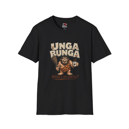 Unga Bunga Caveman T-Shirt — Funny Coffee Lover Graphic Tee