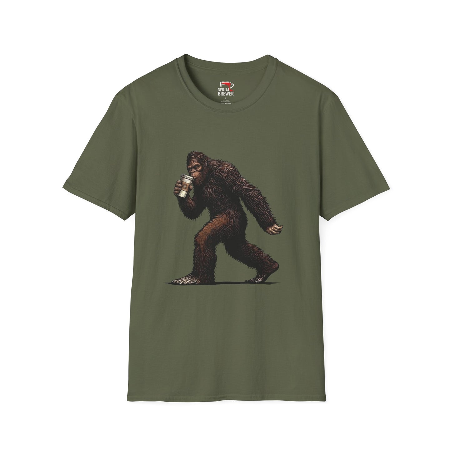 Bigfoot Coffee T‑Shirt – Cute Sasquatch Drinking Coffee Graphic Tee