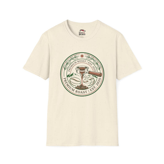 Coffee Roaster Logo T-Shirt — Premium Roast Est. 2016 Café Tee