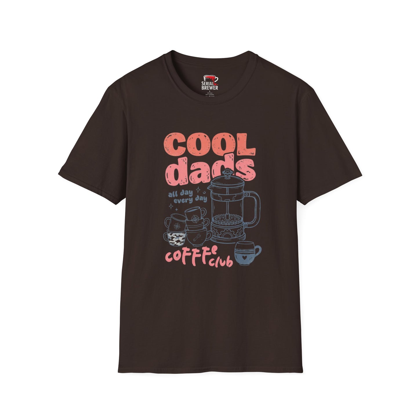 Cool Dads Coffee Club T-Shirt — "Cool Dads All Day Every Day" Retro Coffee Tee