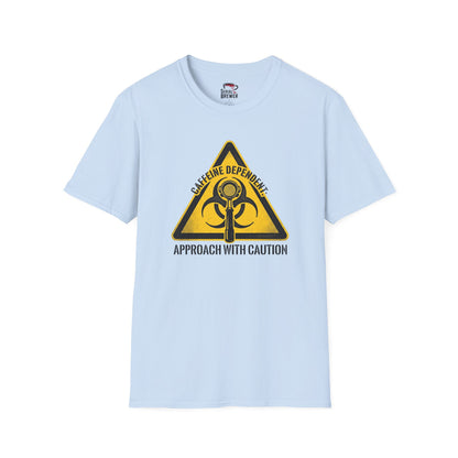 Caffeine Dependent T-Shirt — Biohazard Coffee Warning Tee