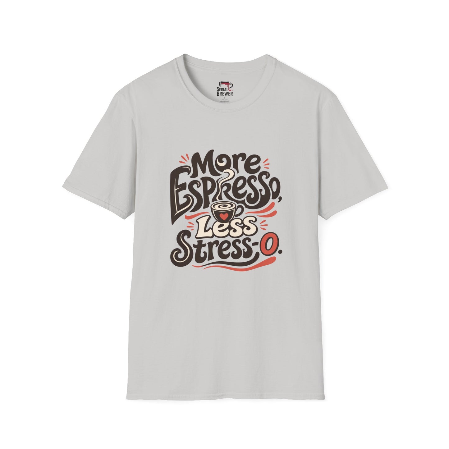 Coffee T-Shirt — “More Espresso, Less Stress” Graphic Tee