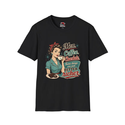 T-Shirt — Men, Coffee, Chocolate Retro Vintage Graphic Tee