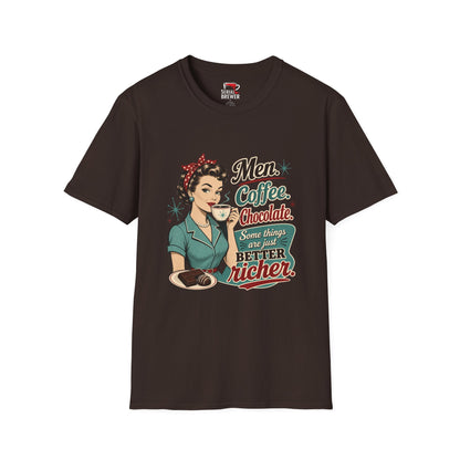T-Shirt — Men, Coffee, Chocolate Retro Vintage Graphic Tee