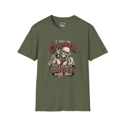 Skull Coffee Tee — "I Like My Coffee" Graphic T‑Shirt