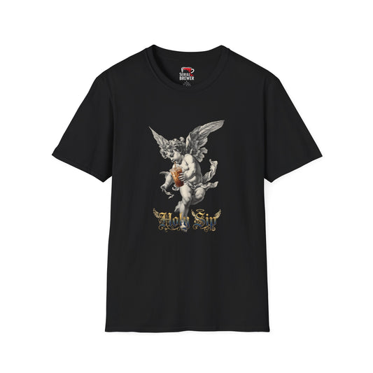 Cherub Angel Graphic Tee — Vintage Gothic Angel Holding Heart T-Shirt