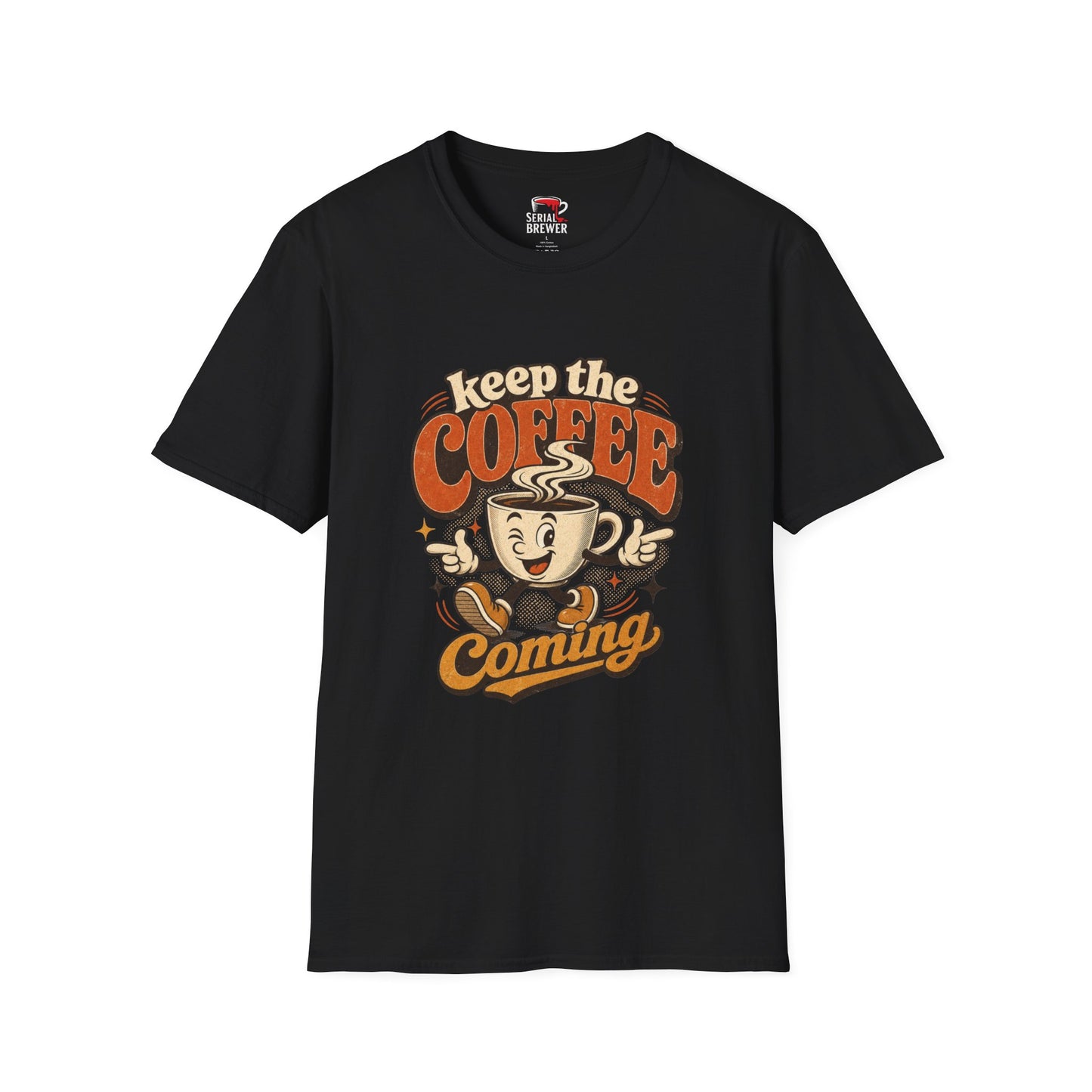 Keep the Coffee Coming T-Shirt — Retro Cute Coffee Mug Graphic Tee